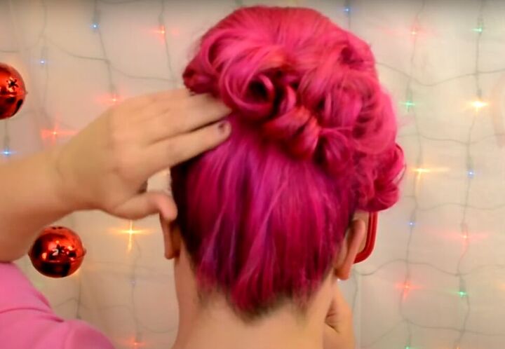 how to create a gorgeous vintage updo for the holidays, Creating an asymmetrical look