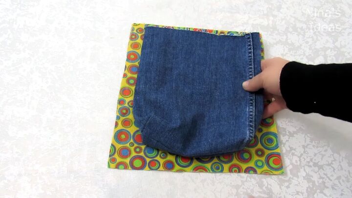 how to diy a cute jean purse from old jeans, Making the jean purse lining