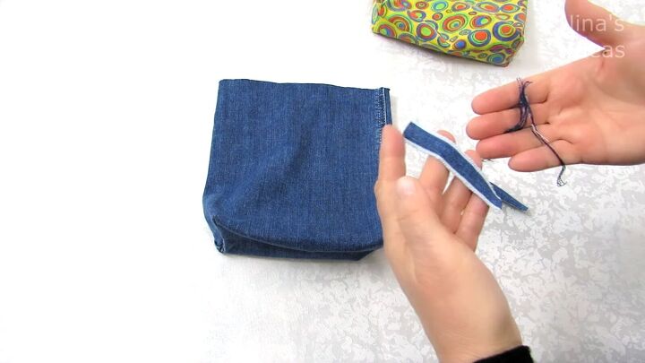 how to diy a cute jean purse from old jeans, Making strap loops