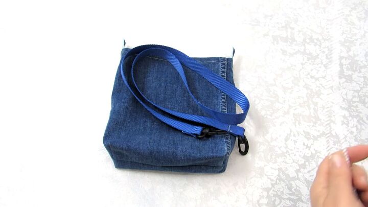 how to diy a cute jean purse from old jeans, Attaching the strap