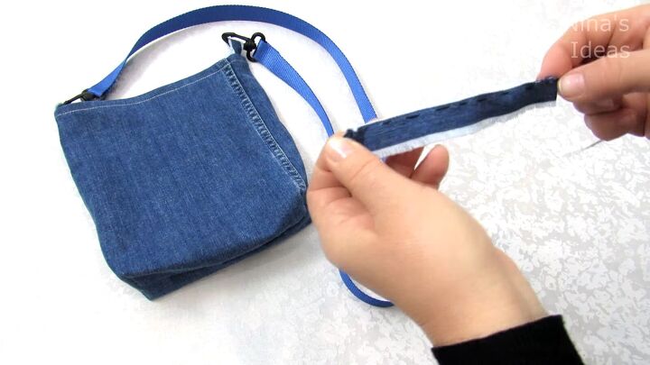 how to diy a cute jean purse from old jeans, Making decoration