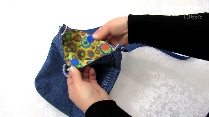 how to diy a cute jean purse from old jeans, Closure