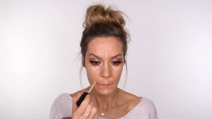 subtle glam holiday makeup tutorial, Applying concealer