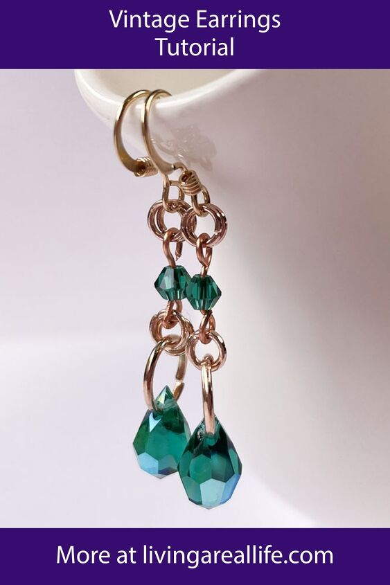 vintage jewellery recreation part 2 emerald earrings