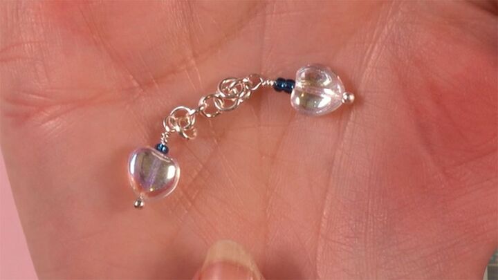 heart and chain stud earrings