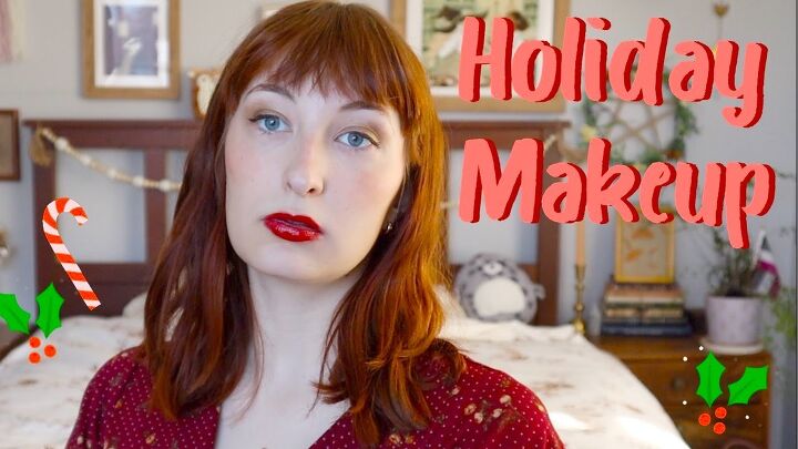 cute and easy christmas party makeup tutorial, Completed Christmas party makeup