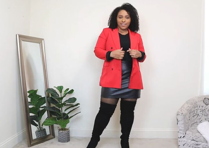 5 super chic blazer date night outfit ideas, Style a skirt with a blazer