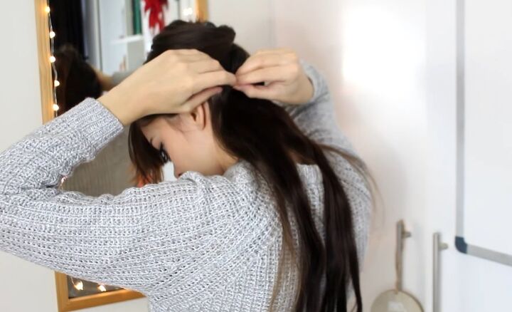 achieve this cute christmas hairstyle in 8 easy steps, Adding hair extensions