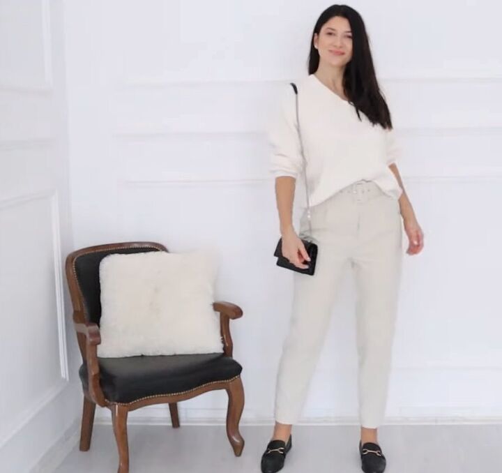 7 chic white pants outfit ideas, Loose white sweater