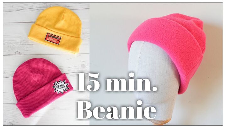 super easy diy gift how to sew a beanie, Completed DIY beanie hat