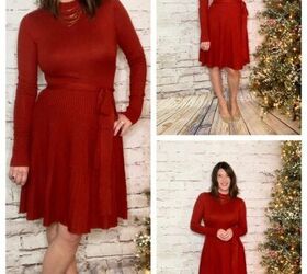 timeless christmas outfit ideas, Similar Fit and Flare Sweater Dress