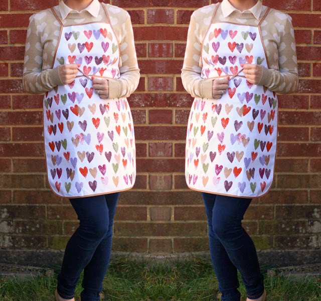 diy hand stamped heart apron for your holiday cooking gifting eating
