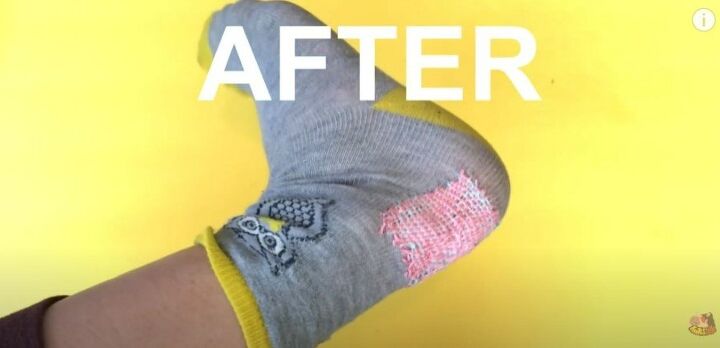 how to darn a sock in 4 easy steps, Darned sock