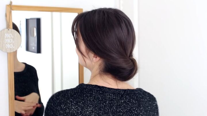 learn how to do 3 pretty no heat hairstyles for christmas, Heatless hairstyle 1 Low bun