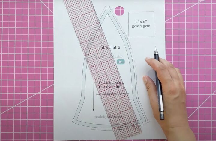 sewing tutorial how to diy a corduroy hat, Adjusting tulip hat pattern