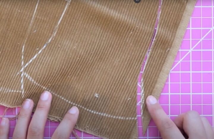 sewing tutorial how to diy a corduroy hat, Cutting the main pieces