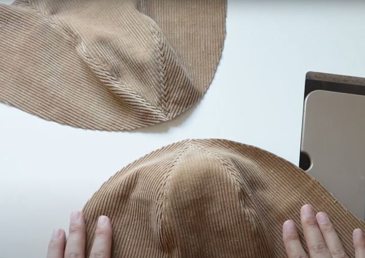sewing tutorial how to diy a corduroy hat, Sewing the seams