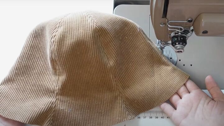 sewing tutorial how to diy a corduroy hat, Joining the pieces