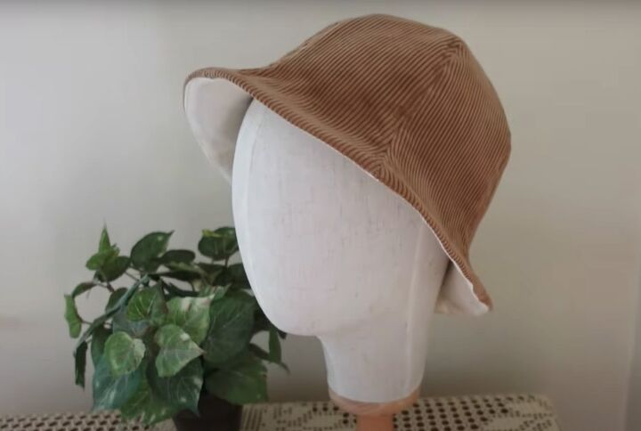 sewing tutorial how to diy a corduroy hat, Completed DIY corduroy hat