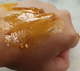 She rubs instant coffee directly onto her skin