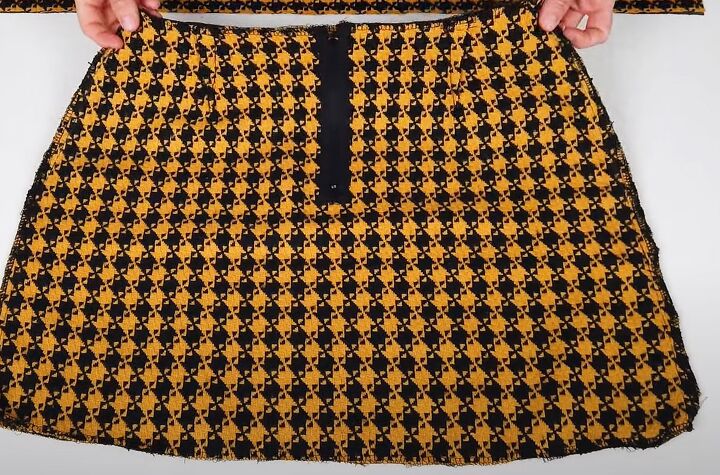 how to diy a classic tweed skirt, Sewing