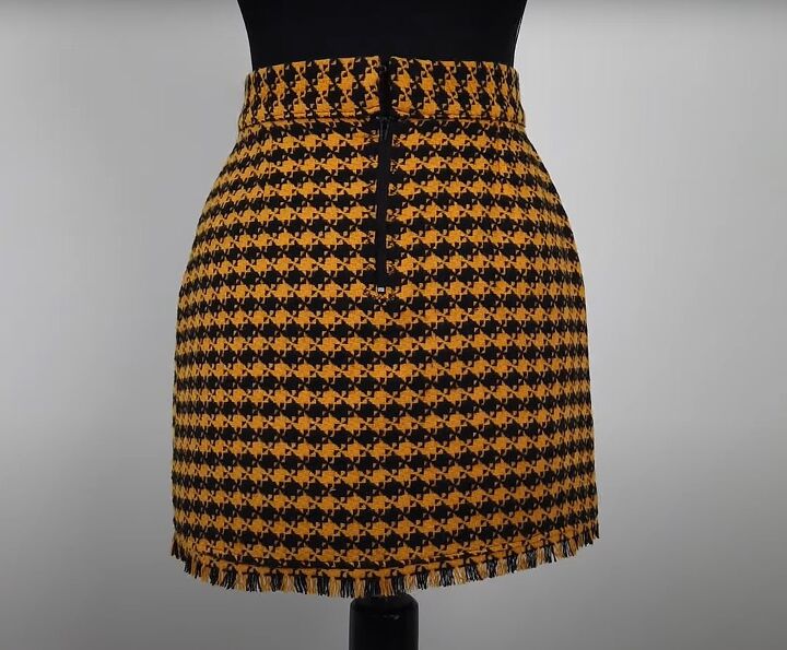 how to diy a classic tweed skirt, Completed DIY tweed skirt