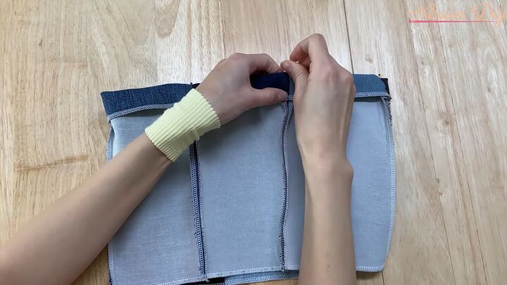 how to diy a chic denim bag, Folding top