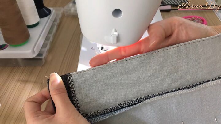 how to diy a chic denim bag, Where to sew