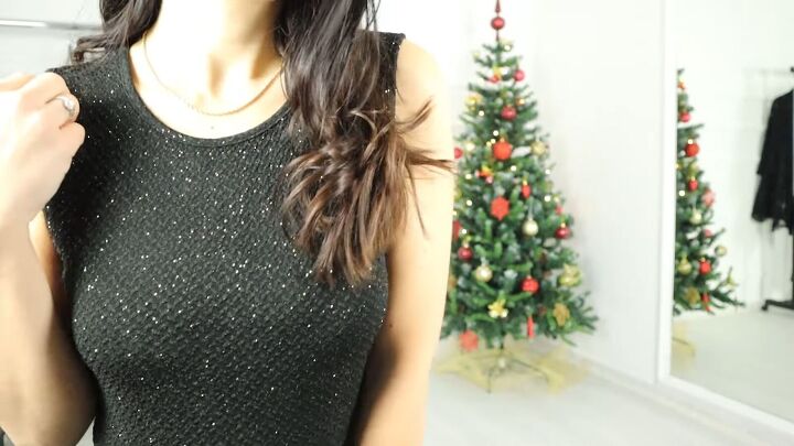 5 glam christmas party outfit ideas, Look 3 A line sparkle dress