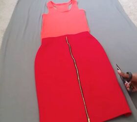 how to diy a super easy maxi dress, Cutting fabric