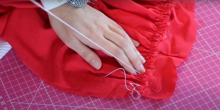 how to sew a beautiful square neck dress, Sewing skirt
