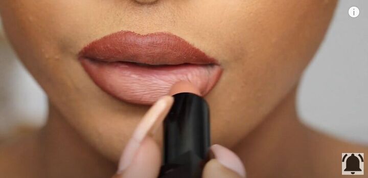 get fuller lips with this super easy 5 step lip contouring tutorial, Applying lipstick