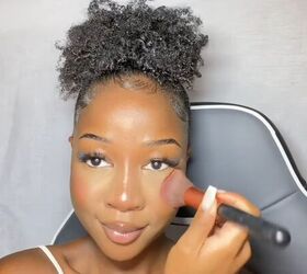 soft natural everyday makeup tutorial, Applying blush