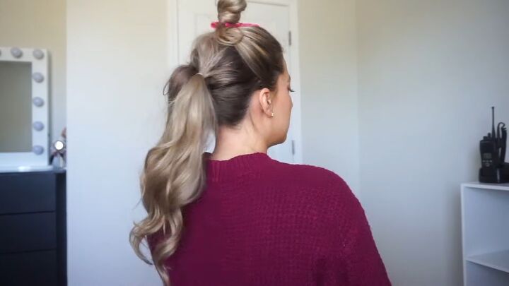 try out this awesome ponytail hack for voluminous hair, Progress shot