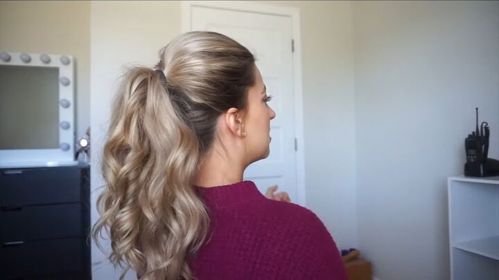 try out this awesome ponytail hack for voluminous hair, Progress shot