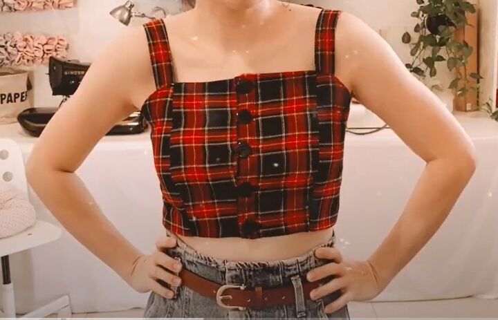 how to sew a cute christmas crop top, Christmas crop top