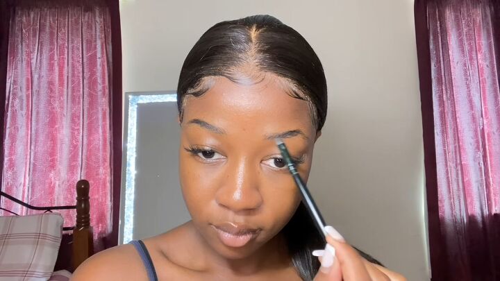 super easy clean girl makeup tutorial, Filling in brows