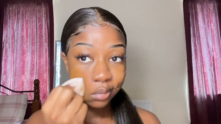 super easy clean girl makeup tutorial, Applying foundation