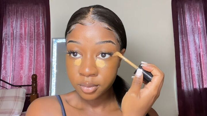 super easy clean girl makeup tutorial, Applying concealer