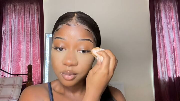 super easy clean girl makeup tutorial, Setting the makeup