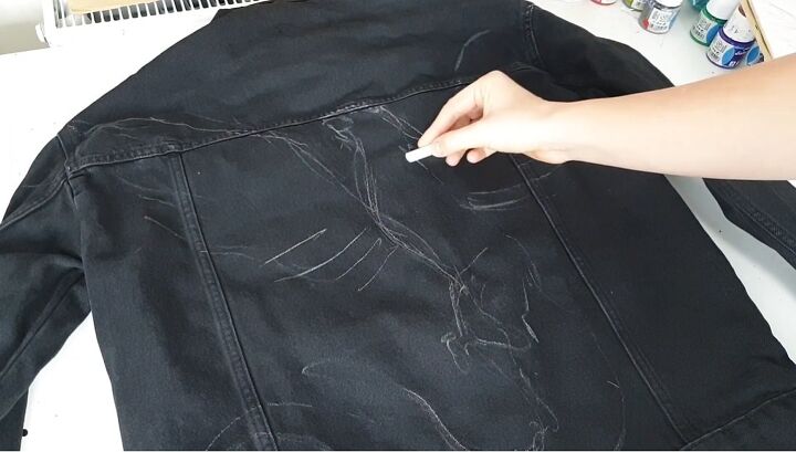 how to diy an awesome bleach jacket, Sketching out design