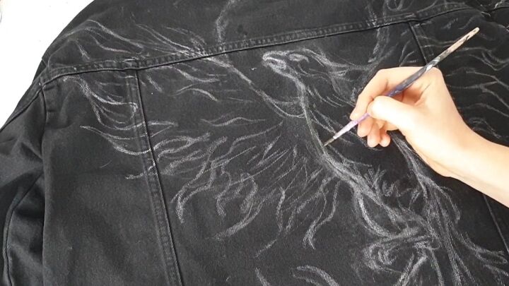 how to diy an awesome bleach jacket, Painting with bleach