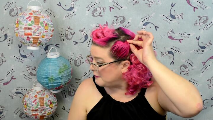 how to do ginger rogers inspired vintage curls, Pinning the side of the hair