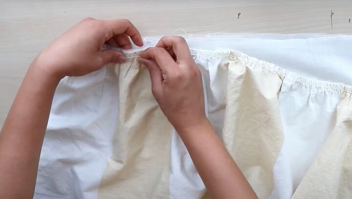 how to sew a ruffle tiered maxi dress in 10 easy steps, Attaching the top tier