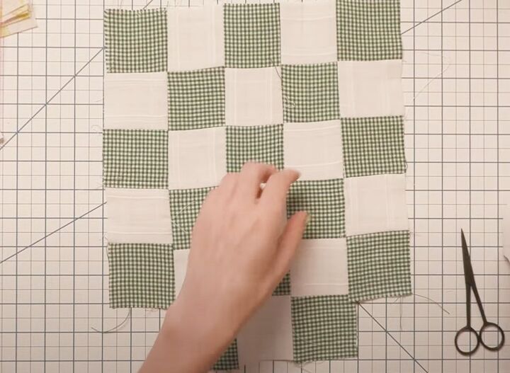 how to make a super cute checkerboard purse, Joining vertical strips