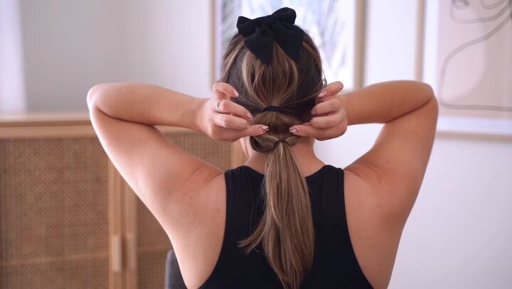 3 cute and simple hairstyles for a party, Adding another elastic
