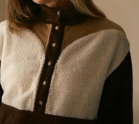 how to sew a super cozy color block fleece jacket, Color block fleece jacket