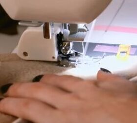 how to sew a super cozy color block fleece jacket, Sewing the shoulder seams