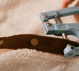 how to sew a super cozy color block fleece jacket, Attaching snap fastenings
