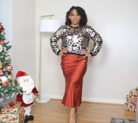 4 gorgeous new year s eve outfit ideas, Sequin top with silk skirt